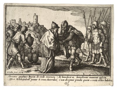 Abraham y Melquisedec de Wenceslaus Hollar